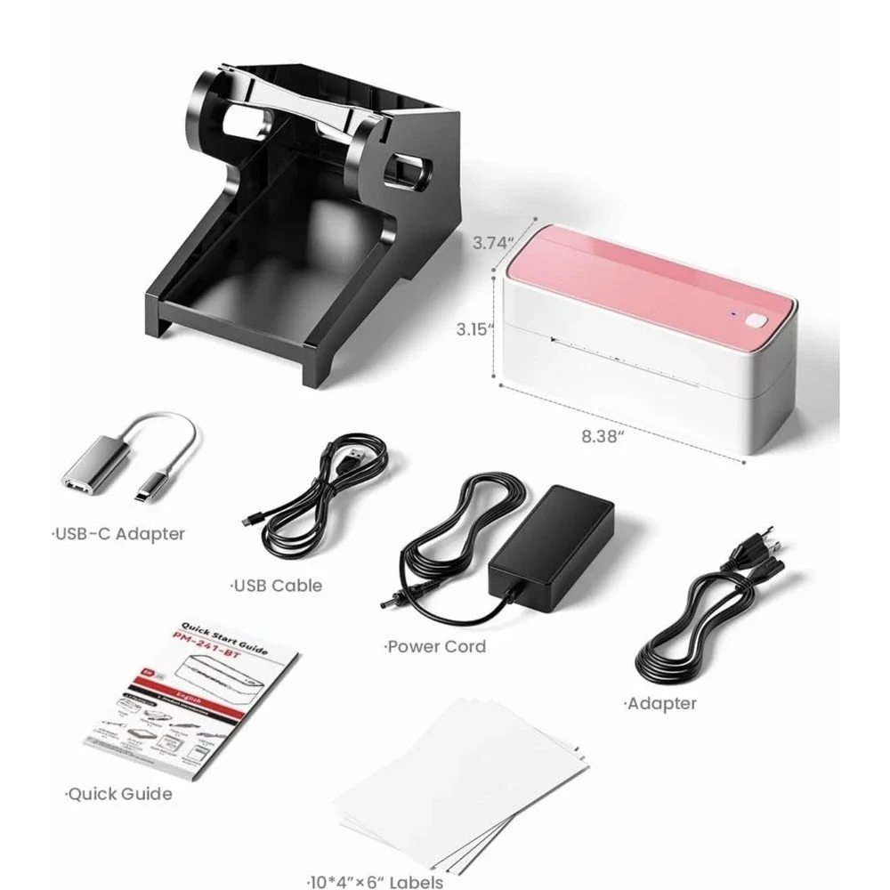 Phomemo 241BT Bluetooth Thermal Label Printer 4X6 Printer or Shipping Labels